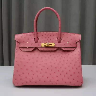 5P Bubblegum KK ostrich birkin 30 with ghw