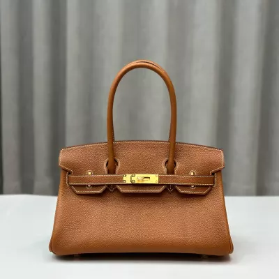 Hermes Shoulder Birkin Light 29 in gold faubourg barenia with gold hardware
