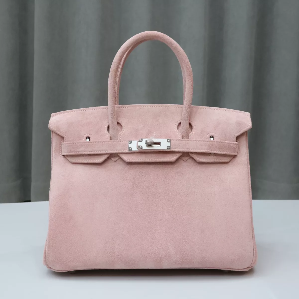 3Q rose sakura suede leather birkin 30 with PHW