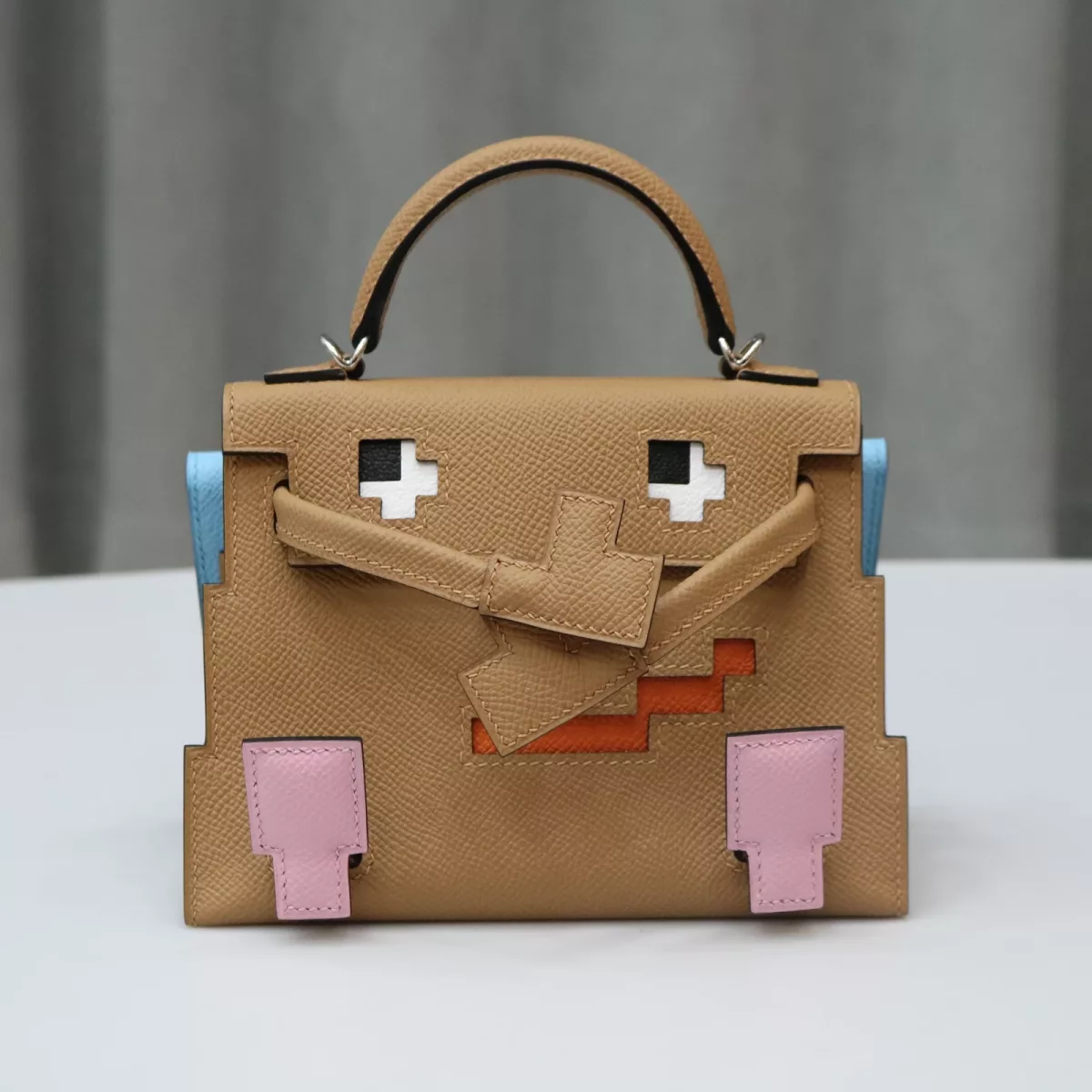 Herm&egrave;s Kelly doll Picto Epsom Chai / Mauve / Terre Battue / Celeste with phw