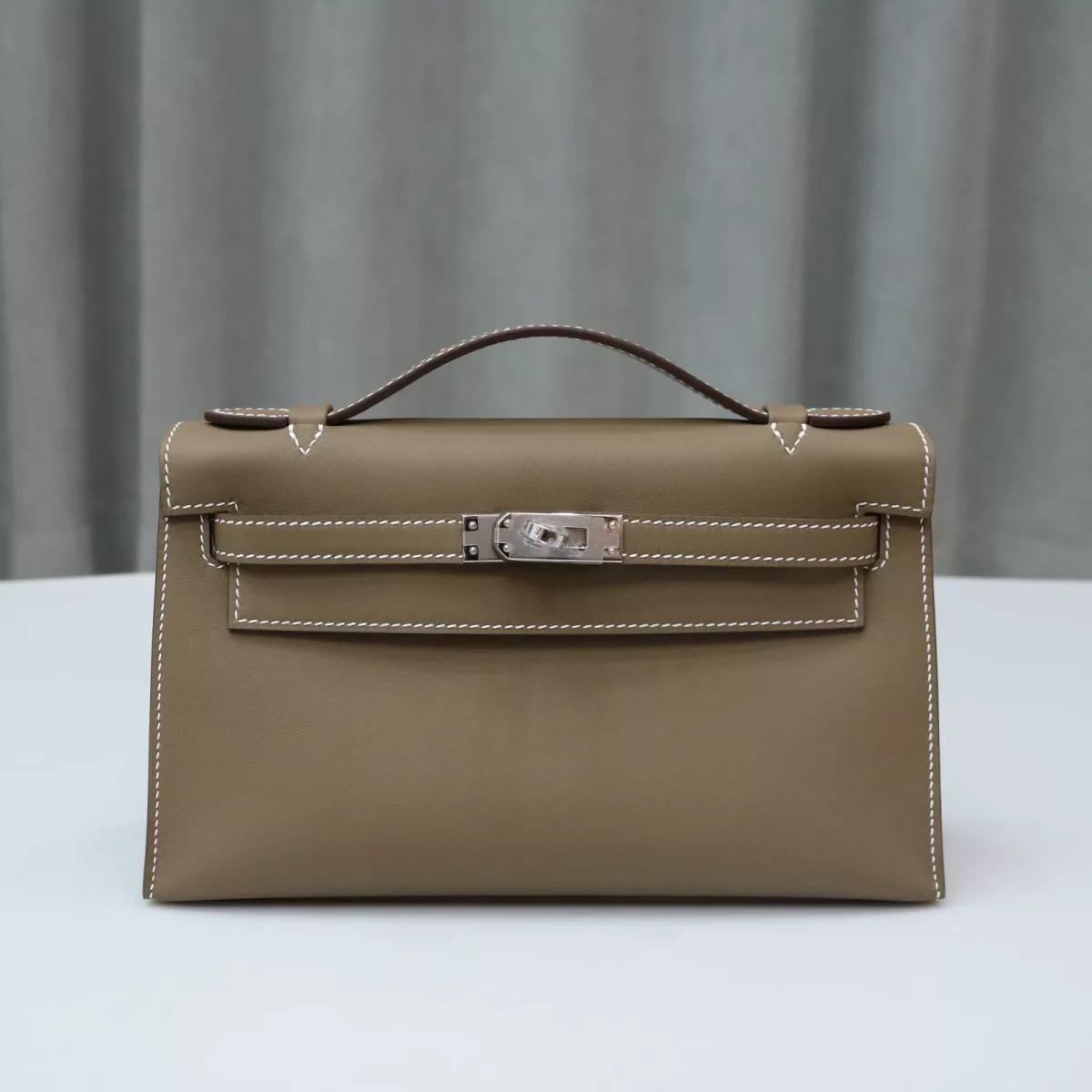 Ck18 Etoupe swift Kelly Pochette With Phw