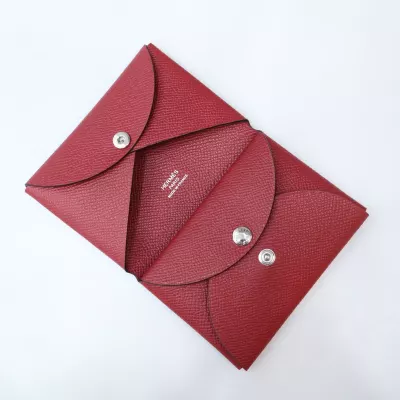K1 Rouge Grenat Calvi Duo card holder Epsom With Phw