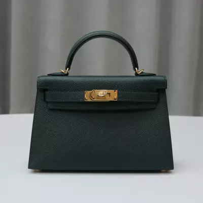 6O Vert Cypres Epsom Kelly Mini II With ghw