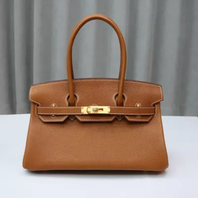 Hermes Shoulder Birkin Light 29 in gold faubourg barenia with gold hardware