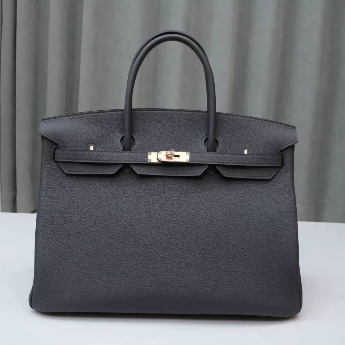 Ardoise and 7T BIue EIectric interior togo birkin 40 with rose gold hardware