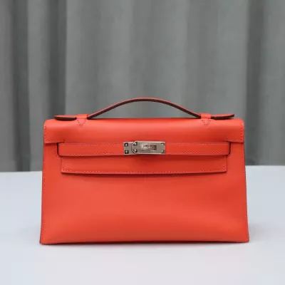 Orange Field & Rouge Coeur interior swift kelly Pochette phw