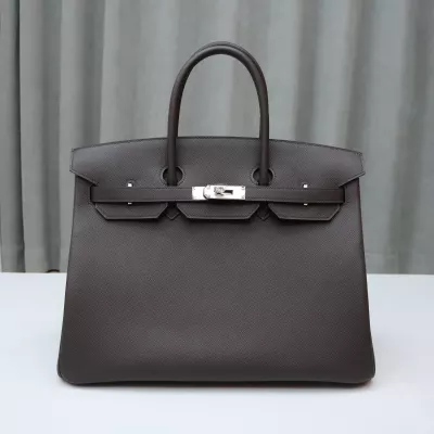 47 ChocoIate epsom & Rouge Coeur interior birkin 35 with phw