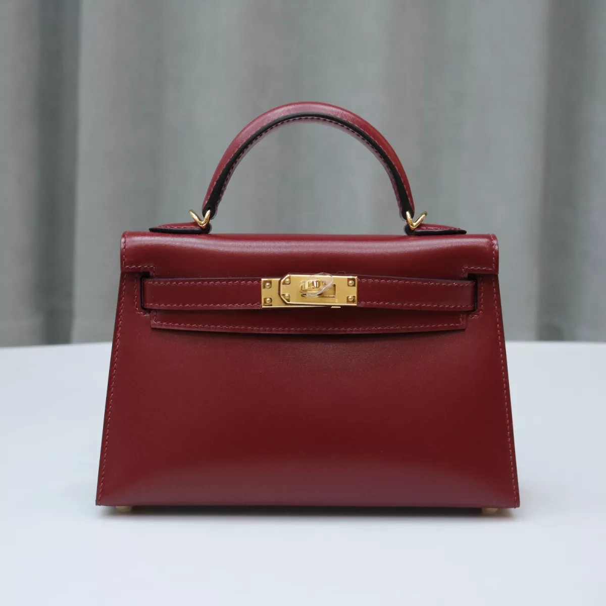 57 Bordeaux box calf kelly mini II with ghw