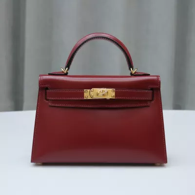 57 Bordeaux box calf kelly mini II with ghw