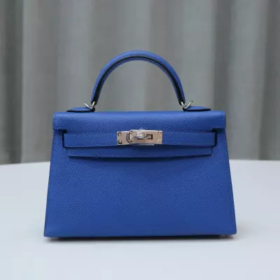 71 BIeu France Epsom Kelly mini with PHW