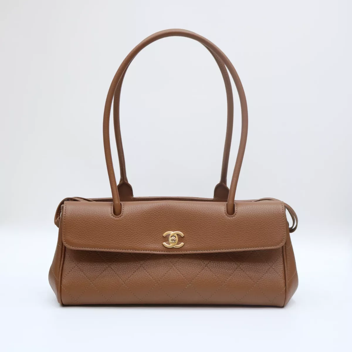 Chanel 26s small shopping bag Grained Calfskin brown size：31*15*12cm