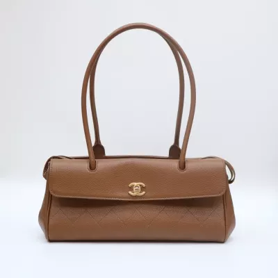 Chanel 26s small shopping bag Grained Calfskin brown size：31*15*12cm