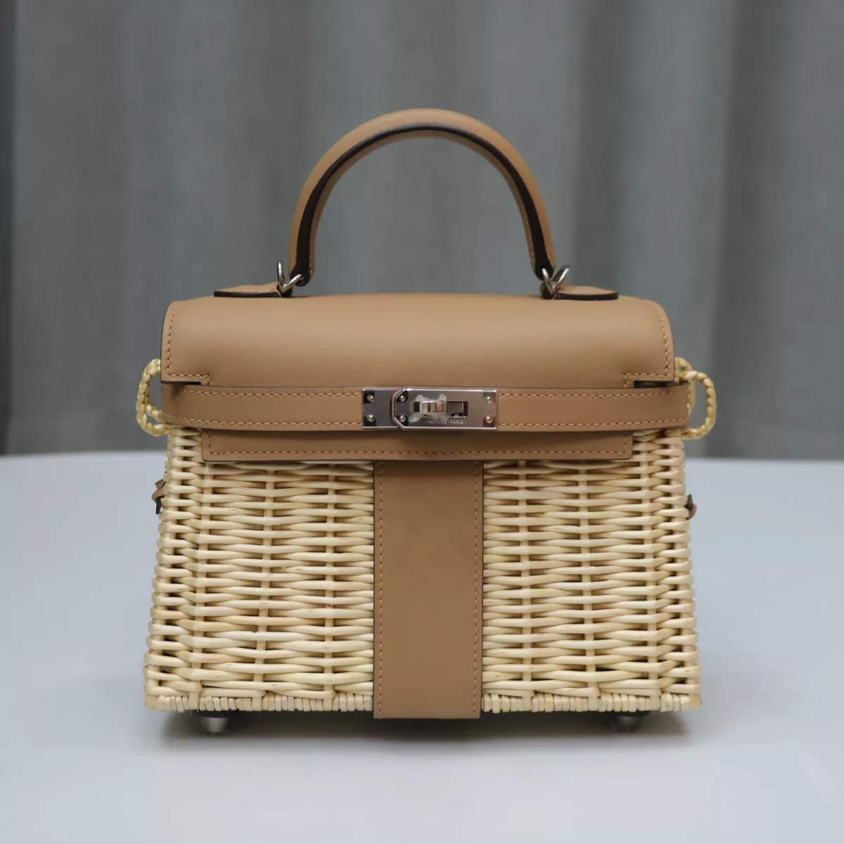 Herm&egrave;s Mini Picnic Kelly 20 Chai Swift Palladium Hardware