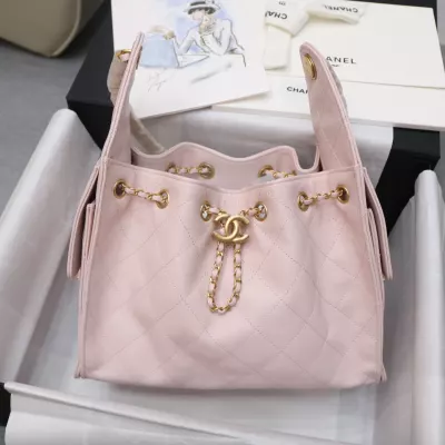 Chanel 25 Small Handbag Grained Calfskin &amp; Gold Light Pink