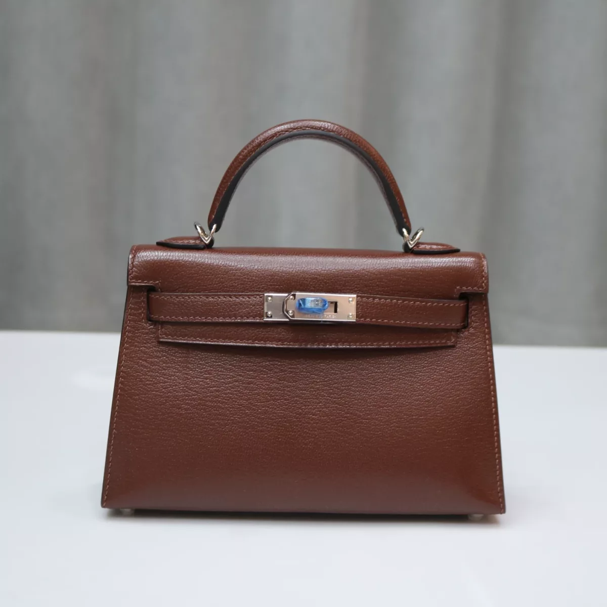 41 Havane cherve leather mini kelly II with phw