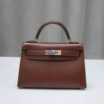 41 Havane cherve leather mini kelly II with phw