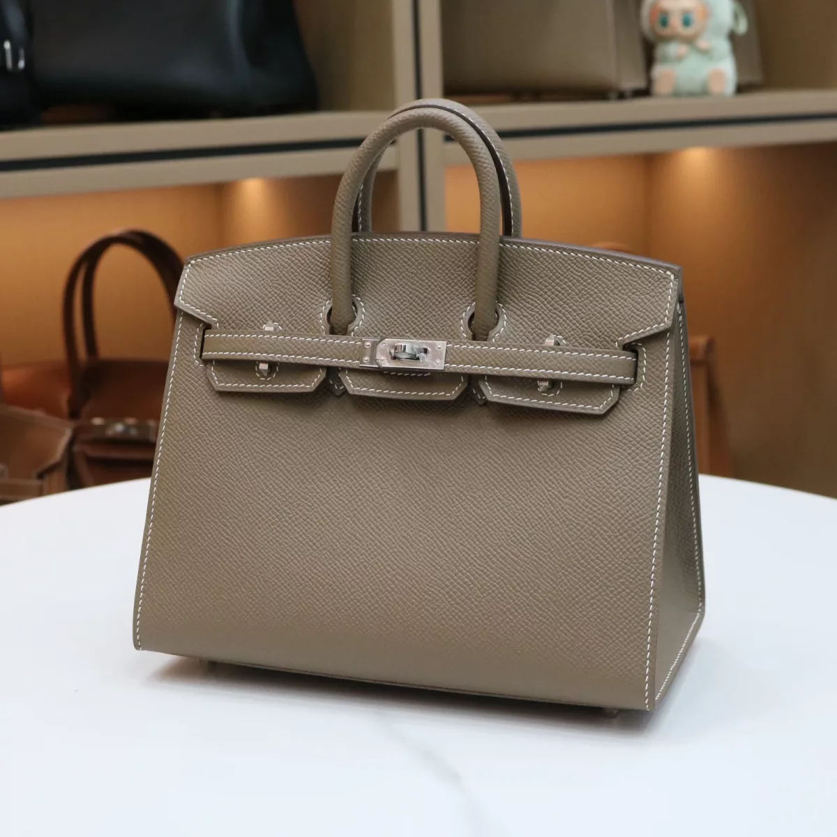 CK18 etoupe epsom birkin 20 sellier with phw