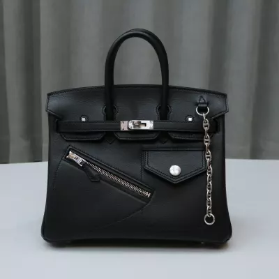 Birkin 25 Rock Black Volupto Leather with PHW
