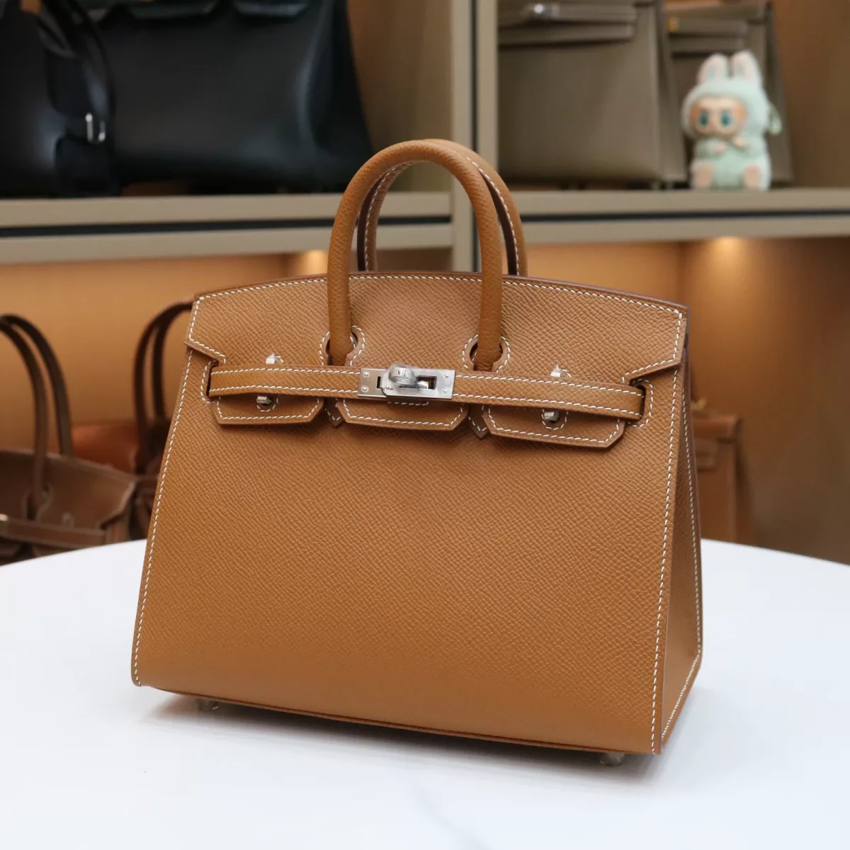 C37 GOLD epsom birkin 20 sellier with phw