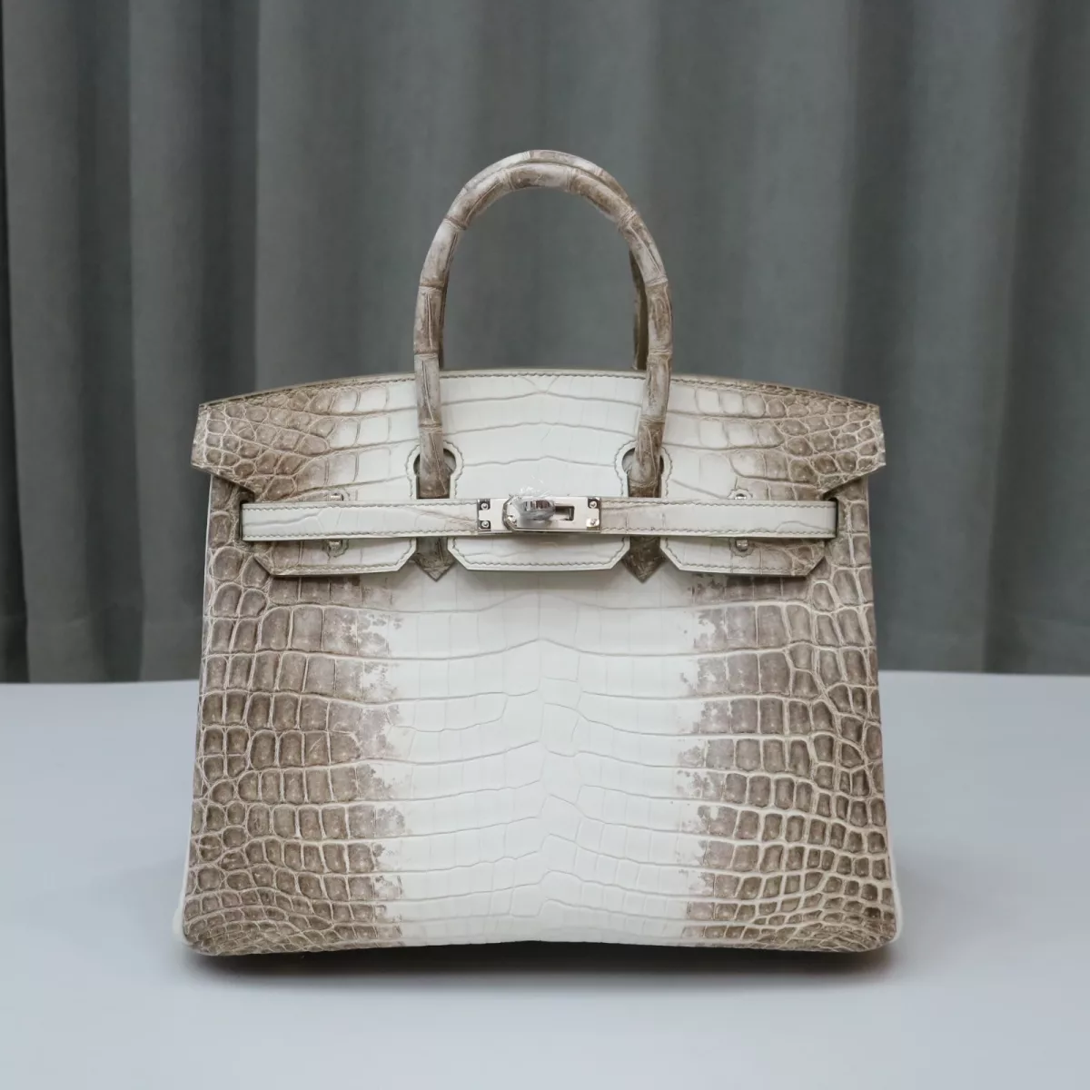 8D Himalaya Gray Crocodile birkin 25 with phw